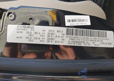 2016 Dodge Grand Caravan Se Plus z USA, uszkodzony, nr VIN 2C4RDGBG0GR387566